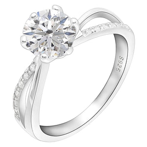Kerri Engagement Ring Solitaire Cz Sterling Silver Womens Ginger Lyne - 8