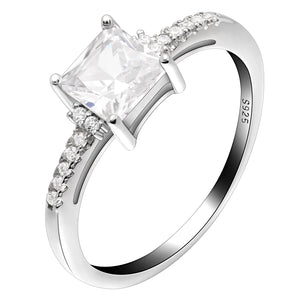 Morgan Engagement Ring Princess Cz Sterling Silver Women Ginger Lyne Collection - 12