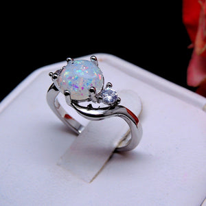 Oneonta Statement Ring Created Fire Opal Clear Cz Womens Ginger Lyne - 11