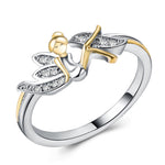 Load image into Gallery viewer, Fairy Wings Angel Ring Cz Gold Plated Girls Ginger Lyne Collection - 4
