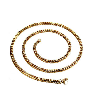 Cuban Link Chain Necklace Gold Stainless Steel Hip Hop Men Women Ginger Lyne - Gold-6mm-18