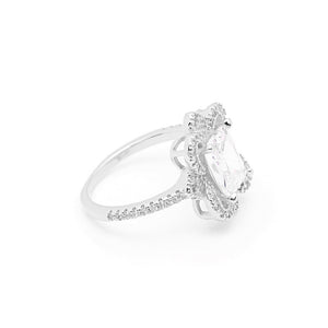 Kelsey Engagement Ring Sterling Silver Emerald Cz Womens Ginger Lyne - Rose Gold,6