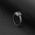 Load image into Gallery viewer, Coco Engagement Ring Women Chocolate Blue Sterling Silver Ginger Lyne Collection - 10

