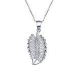 Load image into Gallery viewer, Leaf Baguette Earrings Necklace or Ring Sterling Silver Womens Ginger Lyne - Necklace Only
