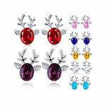 Load image into Gallery viewer, Reindeer Stud Earrings Cz Christmas Girls Women Ginger Lyne Collection - Clear
