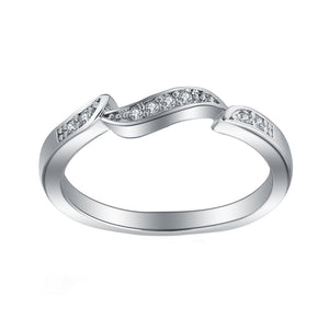 Calli Unique Anniversary Wedding Band Ring White Gold Plate Ginger Lyne - 9