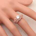 Load image into Gallery viewer, Rose Gold Bridal Ring Set Sterling Silver Engagement Women Ginger Lyne - 10

