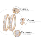 Load image into Gallery viewer, Hoop Earrings Gold Plated Princess Cubic Zirconia Womens Ginger Lyne - Gold
