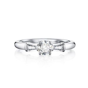 Solitaire Wedding Engagement Ring Sterling Silver Cz Women Ginger Lyne - 9