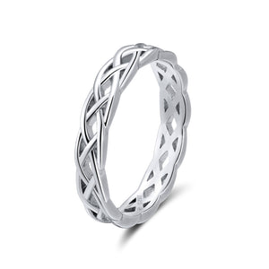 Celtic Eternity Wedding Band Ring for Women  Sterling Silver Ginger Lyne Collection - Betsy II,11