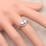 Load image into Gallery viewer, Albany Engagement Ring Womens Two Stone Sterling Silver Ginger Lyne - 6
