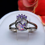 Load image into Gallery viewer, Adlai Simulated Fire Opal Ring Women Purple Cubic Zirconia Ginger Lyne - 10
