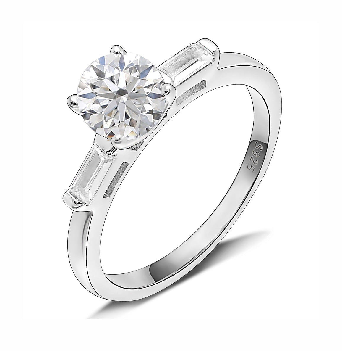 Dione Engagement Ring Sterling Silver Cz Bridal Womens Ginger Lyne Collection - 9