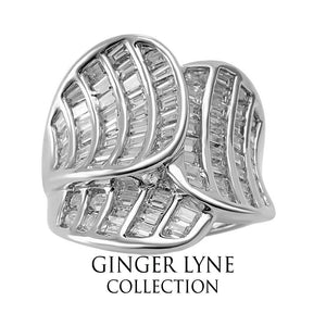 Helena Statement Ring Baguettes Cz White Gold Plated Women Ginger Lyne - 11
