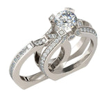 Load image into Gallery viewer, Skylar Bridal Set Band Inserts Engagement Ring Cz Womens Ginger Lyne - Clear,9
