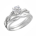 Load image into Gallery viewer, Queena Bridal Set Engagement Ring Cz Sterling Silver Women Ginger Lyne - 11

