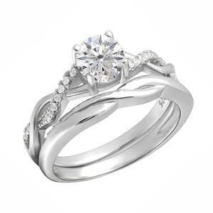 Queena Bridal Set Engagement Ring Cz Sterling Silver Women Ginger Lyne - 11