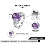 Load image into Gallery viewer, Engagement Statement Ring Sterling Silver Purple Cz Women Ginger Lyne - 6

