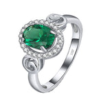 Load image into Gallery viewer, Green Cz Engagement Statement Ring Sterling Silver Womens Ginger Lyne - 6
