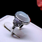 Load image into Gallery viewer, Cory Statement Ring Women Oval Fire Opal White Gold Plated Ginger Lyne - 10
