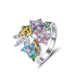 Load image into Gallery viewer, Fairy Winged Angel Ring Flower Cubic Zirconia Girls Women Ginger Lyne - 10
