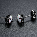 Load image into Gallery viewer, Blue Fire Opal Stud Earrings for Women Black Plated Ginger Lyne Collection - Black/Blue
