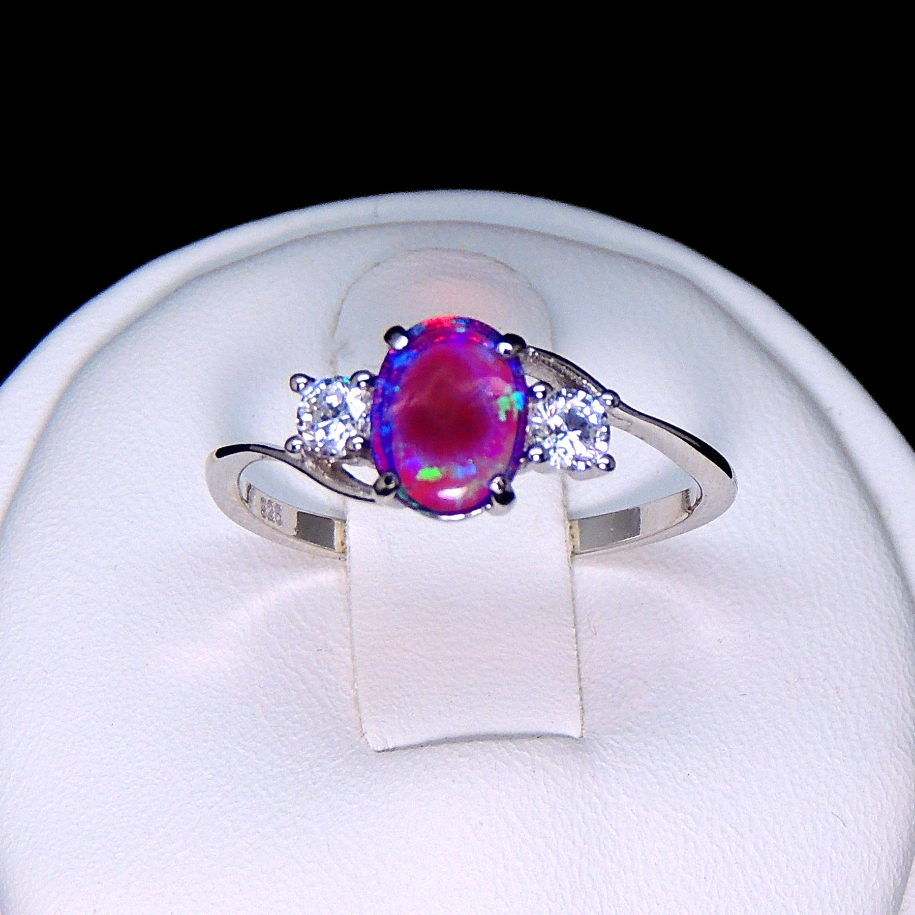 Addy Purple Opal Ring Sterling Silver Women Engagement Ginger Lyne - Purple,10
