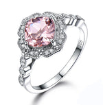 Load image into Gallery viewer, Created Pink Morganite Engagement Ring Sterling Silver Womens Ginger Lyne - 9

