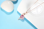 Load image into Gallery viewer, Pink Flamingo Bird Necklace Cz Rose Sterling Silver Girls Ginger Lyne Collection - Necklace
