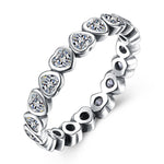 Load image into Gallery viewer, Heart Eternity Band Ring Sterling Silver Cz Wedding Women Ginger Lyne - 8
