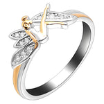 Load image into Gallery viewer, Fairy Ring Wing Angel Sterling Silver Cubic Zirconia Girls Ginger Lyne - 9
