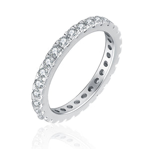 Bethany Eternity Sterling Silver Band Ring Women CZ Ginger Lyne Collection - 10