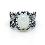 Load image into Gallery viewer, Filigree White Fire Opal Statement Ring Women Ginger Lyne Collection - White,6
