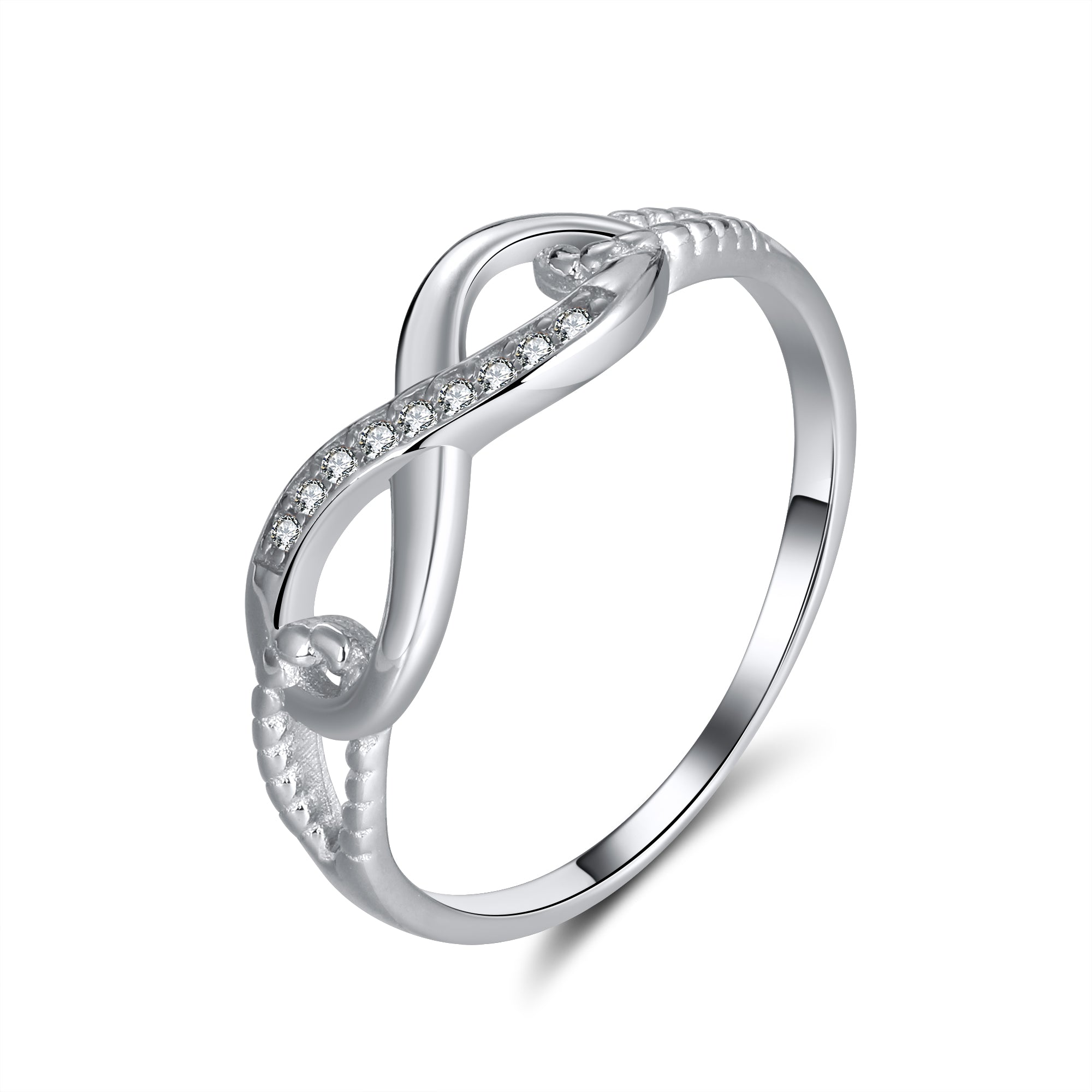 Infinity Promise Ring Sterling Silver Cubic Zirconia Women Ginger Lyne - 12