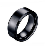 Load image into Gallery viewer, 8mm Wedding Band Ring Womens Mens Black Stainless Steel Ginger Lyne - Black,8
