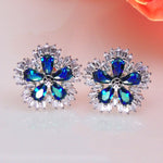 Load image into Gallery viewer, Camran Blue Stud Earrings Women Cubic Zirconia Ginger Lyne Collection - Blue
