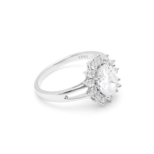 Chari Engagement Ring Sterling Silver Cz Womens Ginger Lyne Collection - 7