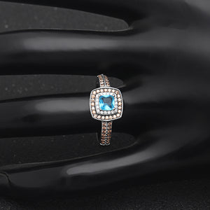 Coco Engagement Ring Women Chocolate Blue Sterling Silver Ginger Lyne - 10