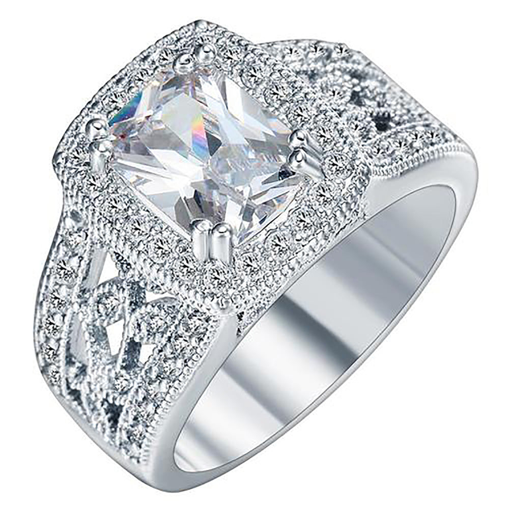Desiree Engagement Ring Halo Women Emerald Cubic Zirconia Ginger Lyne - 7