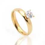 Load image into Gallery viewer, 4mm Gold Stainless Steel Women Engagement Ring Ginger Lyne Collection - 11
