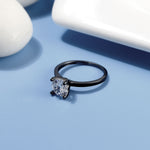 Load image into Gallery viewer, Envy Bridal Set Solitaire Silver 1.25Ct Engagement Womens Ginger Lyne - Black/Black Set,10
