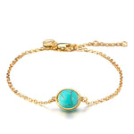 Load image into Gallery viewer, Chain Bracelet Gold Sterling Silver Green Turquoise Girls Ginger Lyne - Green
