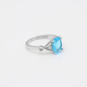 Engagement Birthstone Ring Sterling Silver Cubic Zirconia Womens Ginger Lyne Collection - blue,10
