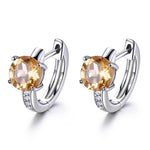 Load image into Gallery viewer, Hoop Earrings Created Madeira Citrine Sterling Silver Womens Ginger Lyne - Citrine
