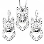 Load image into Gallery viewer, German Shepherd Dog Silver Necklace Earrings Set Women Ginger Lyne - Dog Set

