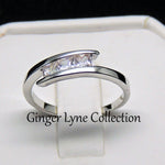 Load image into Gallery viewer, McKenna 3 Stone Anniversary Band Cz Wedding Ring Women Ginger Lyne - 10
