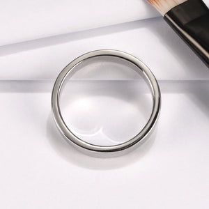Wedding Band Ring for Men or Women Plain 4mm Sterling Silver Ginger Lyne Collection - 6