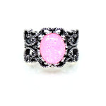 Load image into Gallery viewer, Filigree Pink Fire Opal Statement Ring Women Ginger Lyne Collection - Pink,6
