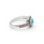 Load image into Gallery viewer, Coco Engagement Ring Women Chocolate Blue Sterling Silver Ginger Lyne Collection - 10
