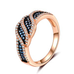 Load image into Gallery viewer, Trisha Anniversary Band Ring Blue Cz Black Rose Womens Ginger Lyne - 7
